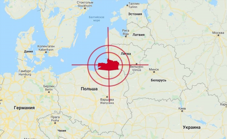 Калининград где на карте