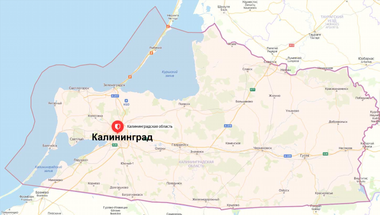 Калининград районы на карте