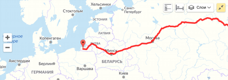 Калининград санкт петербург расстояние