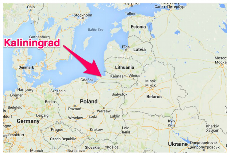 Карта россии калининград с кем граничит