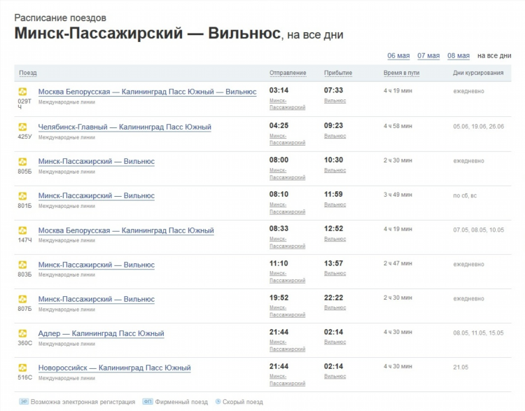 Поезд калининград адлер маршрут следования