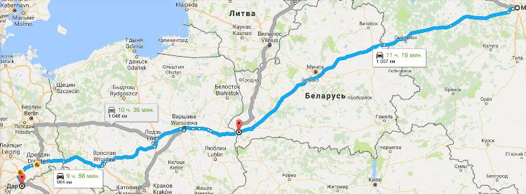 Проезд в калининград на машине